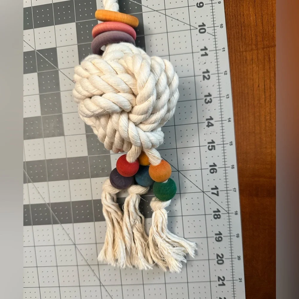 Handmade parrot rope ball toy (large)